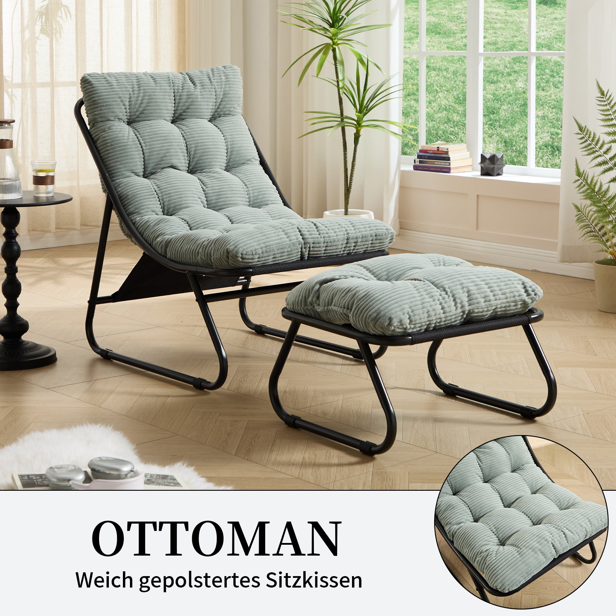Loungesessel mit Ottoman