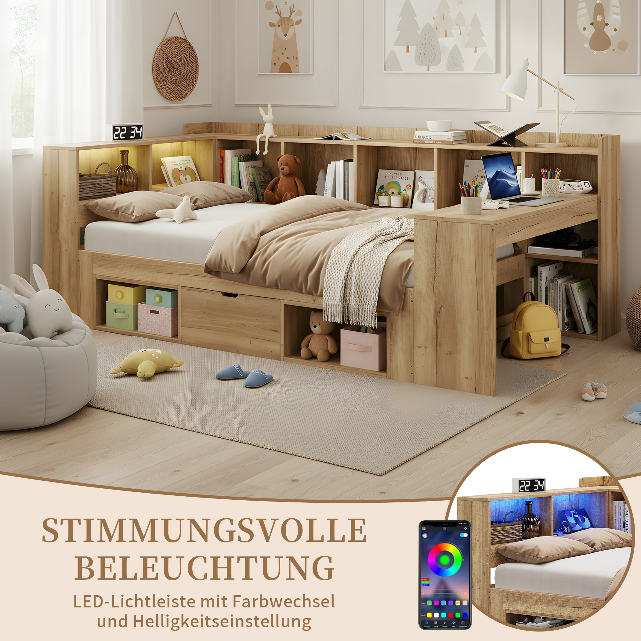 Daybett Holzbett mit Stauraum