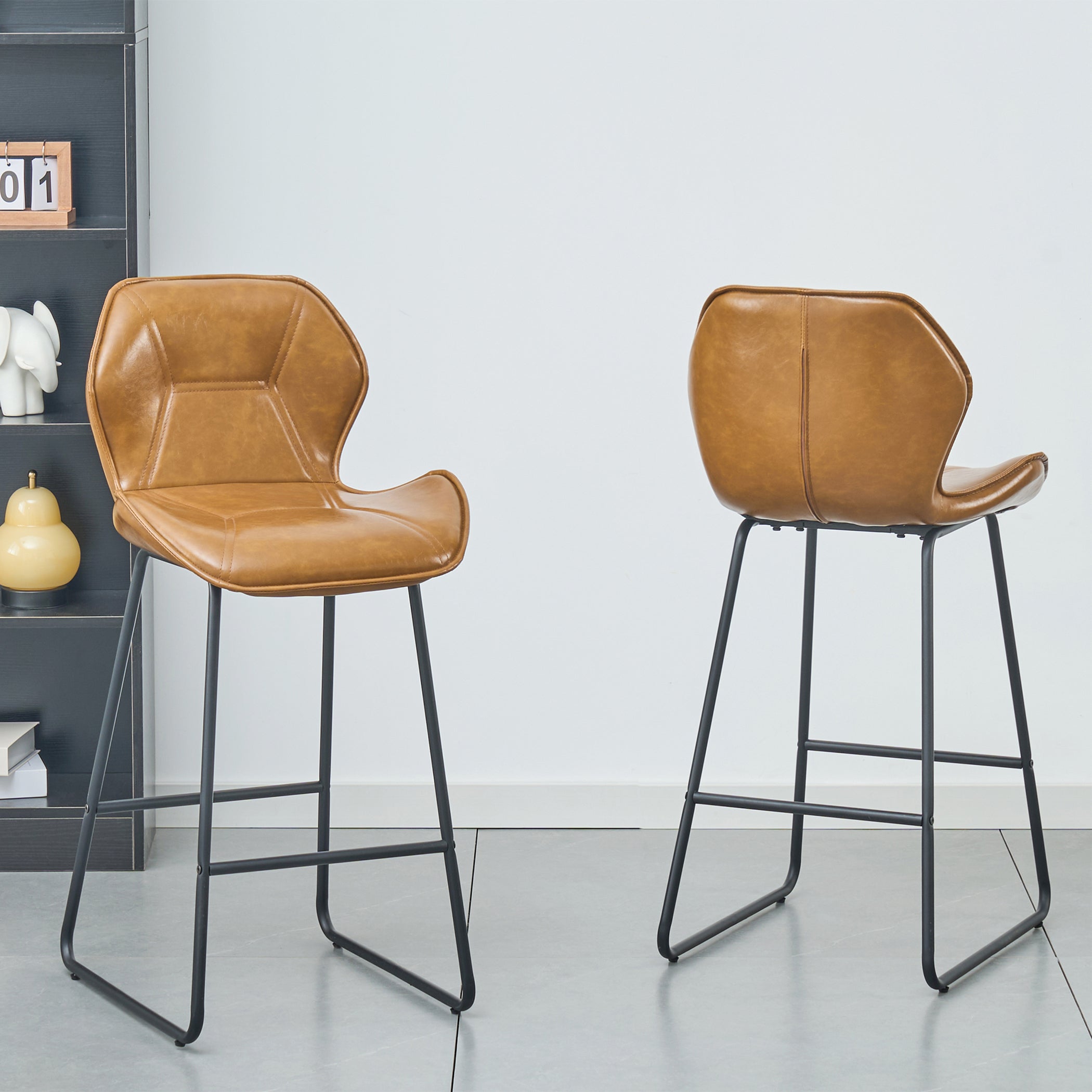 Barhocker 2er Set aus Kunstleder