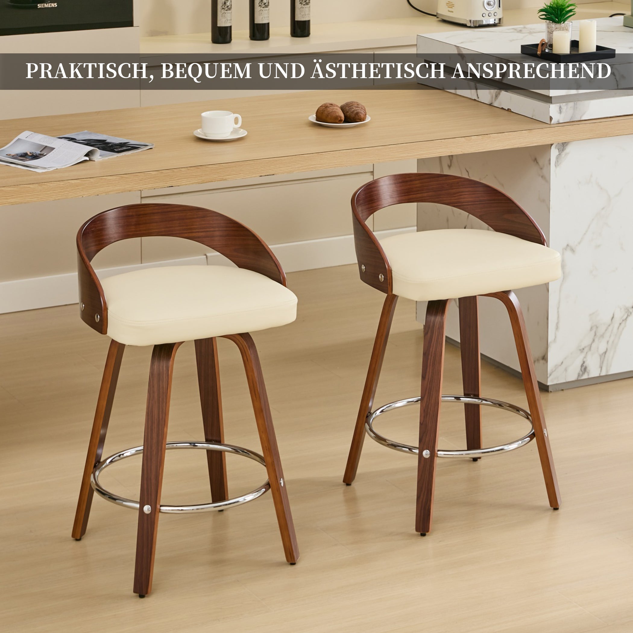 2er Set Barhocker mit Lehne