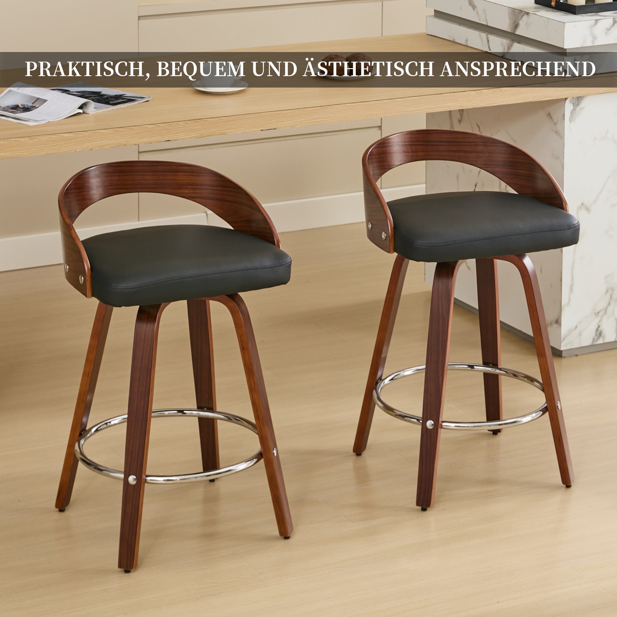 2er Set Barhocker mit Lehne