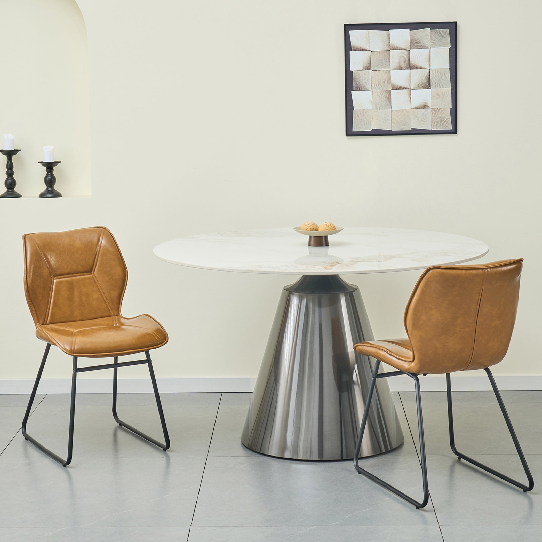 Esszimmerstühle 2er Set aus Kunstleder