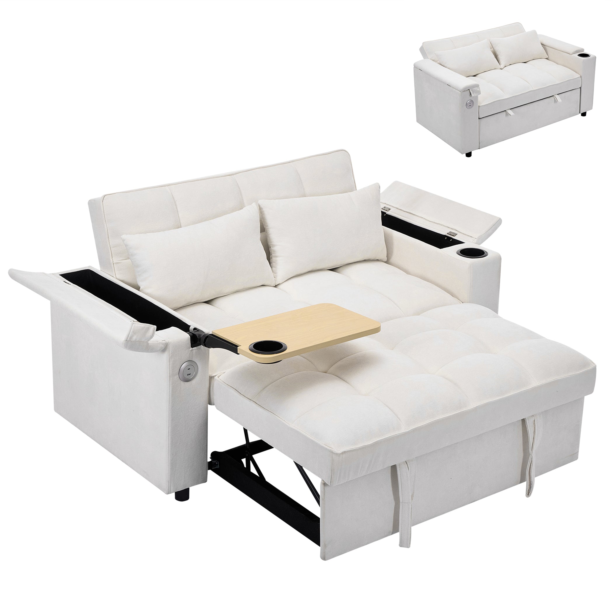 2-Sitzer Schlafsofa mit Ausziehbarer Liegefläche