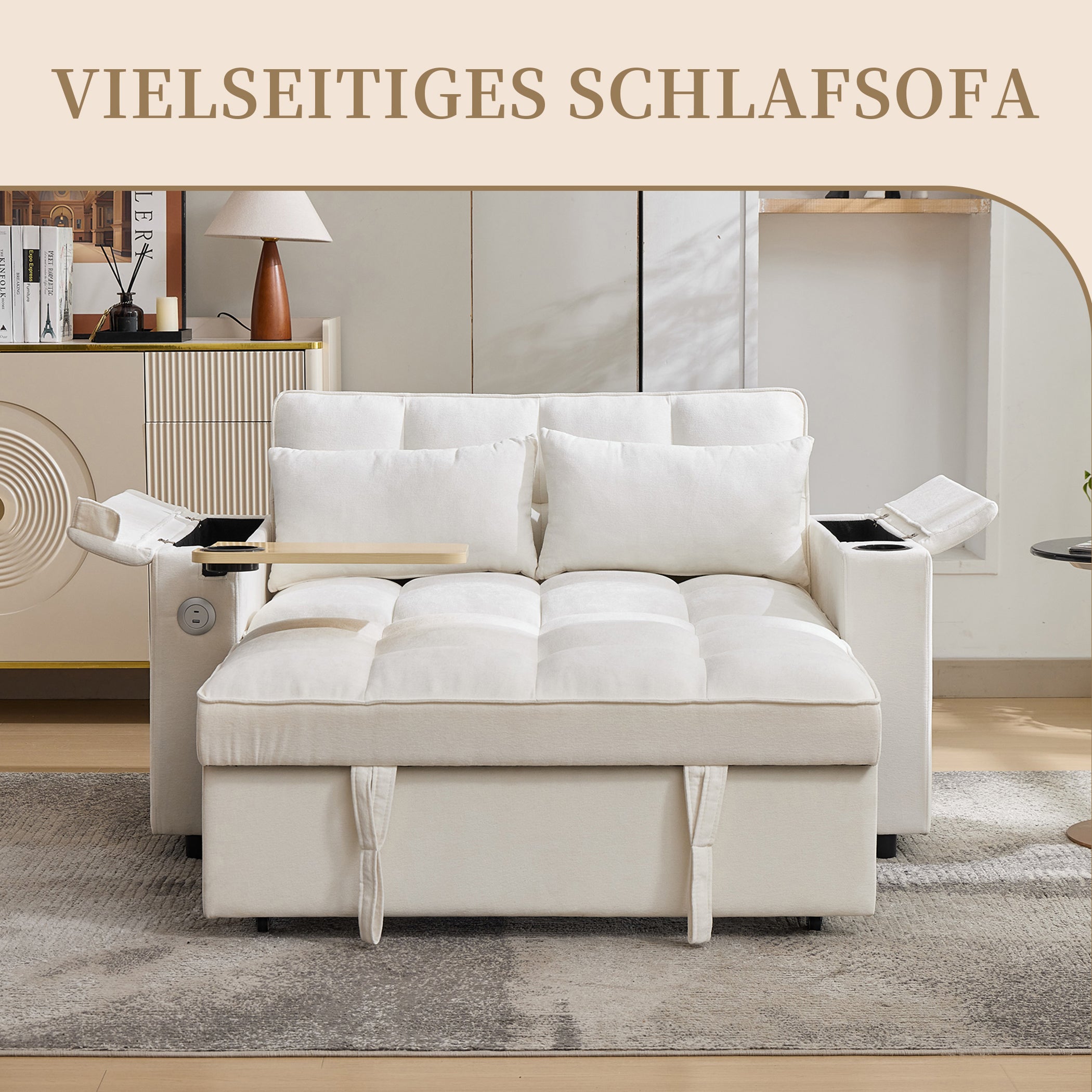 2-Sitzer Schlafsofa mit Ausziehbarer Liegefläche