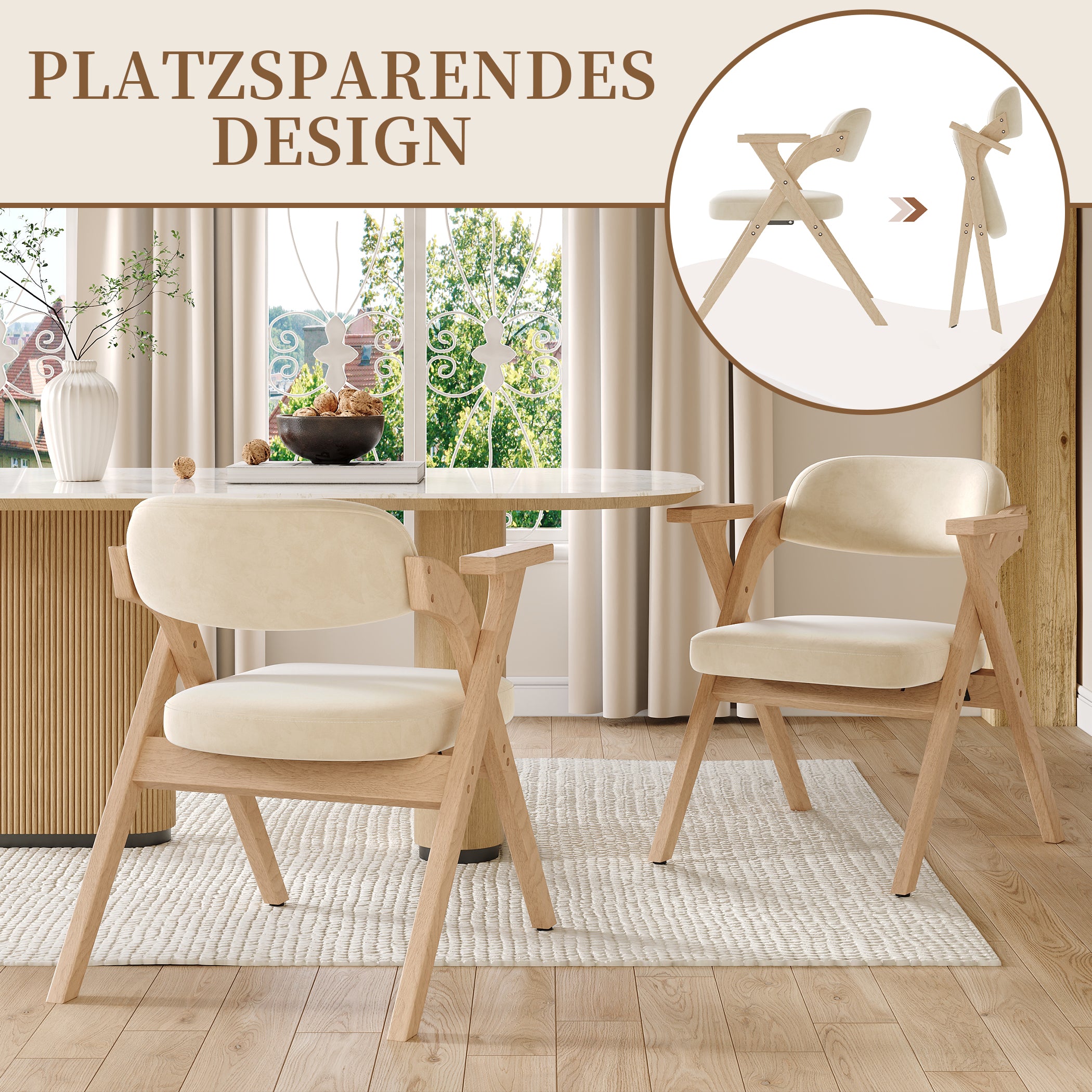 2er Set Klappstühle mit Armlehnen