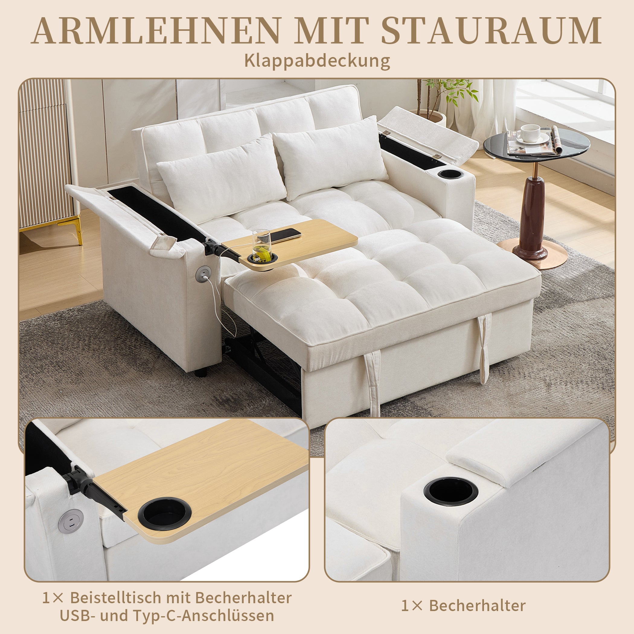 2-Sitzer Schlafsofa mit Ausziehbarer Liegefläche