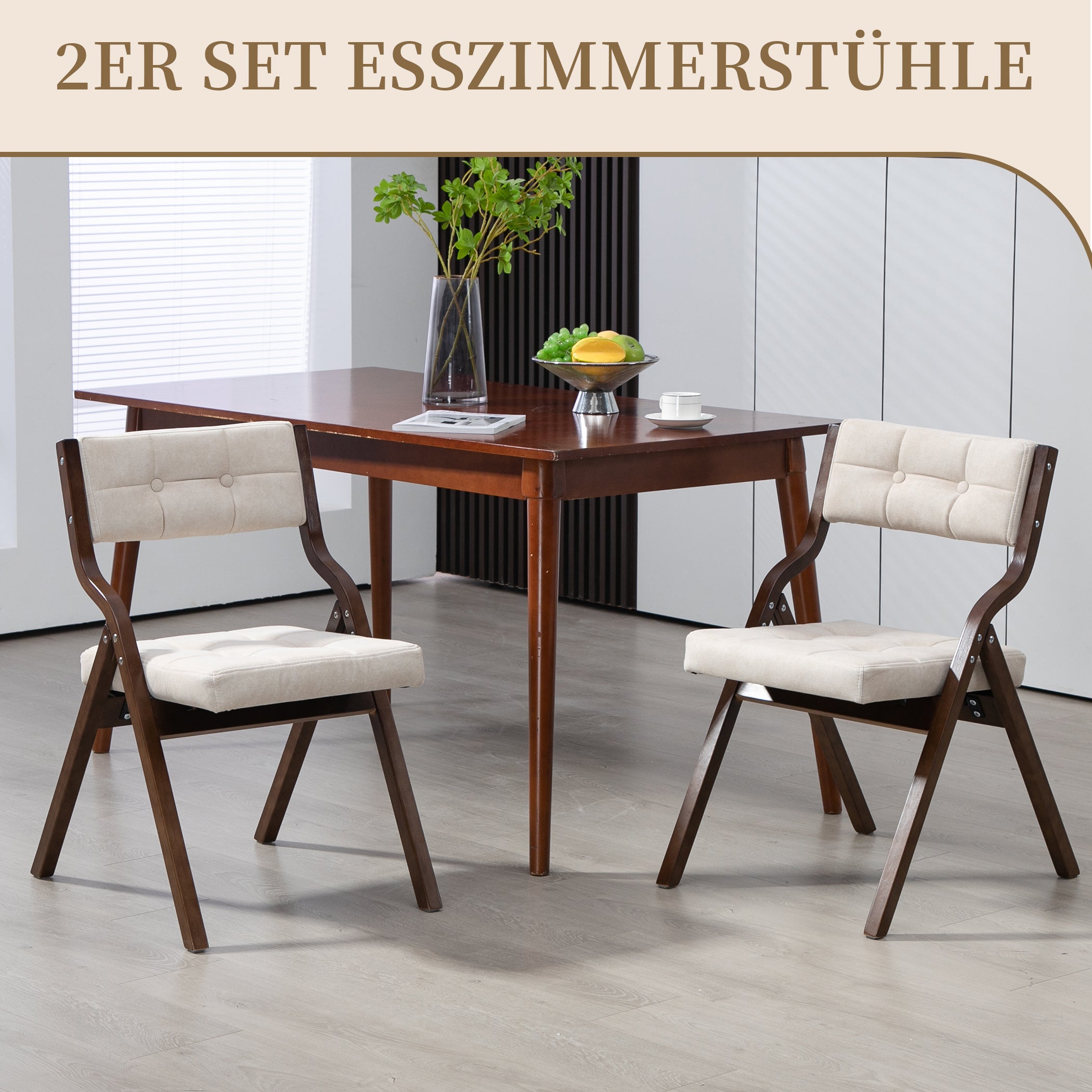2er Set Klappstuhl mit Gepolsterte Rückenlehne