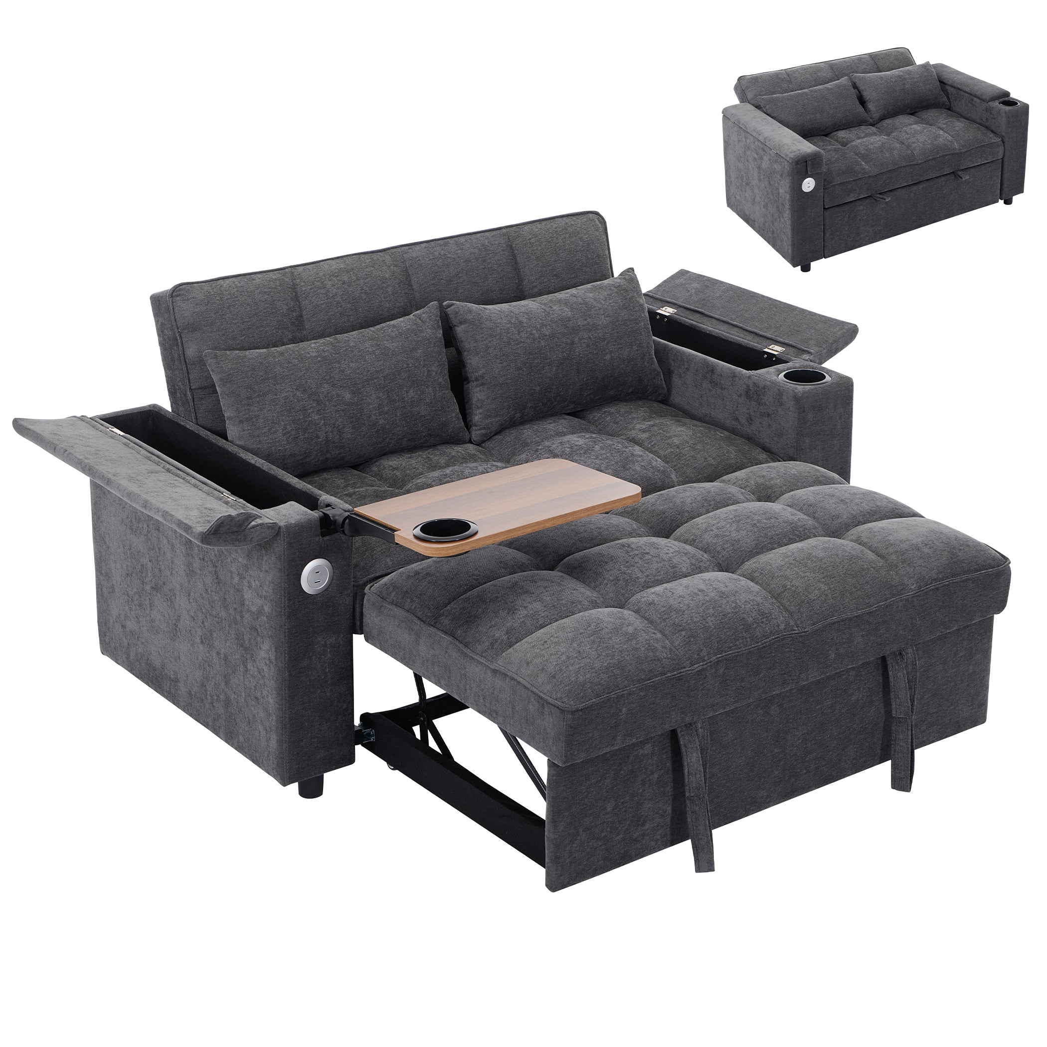 2-Sitzer Schlafsofa mit Ausziehbarer Liegefläche