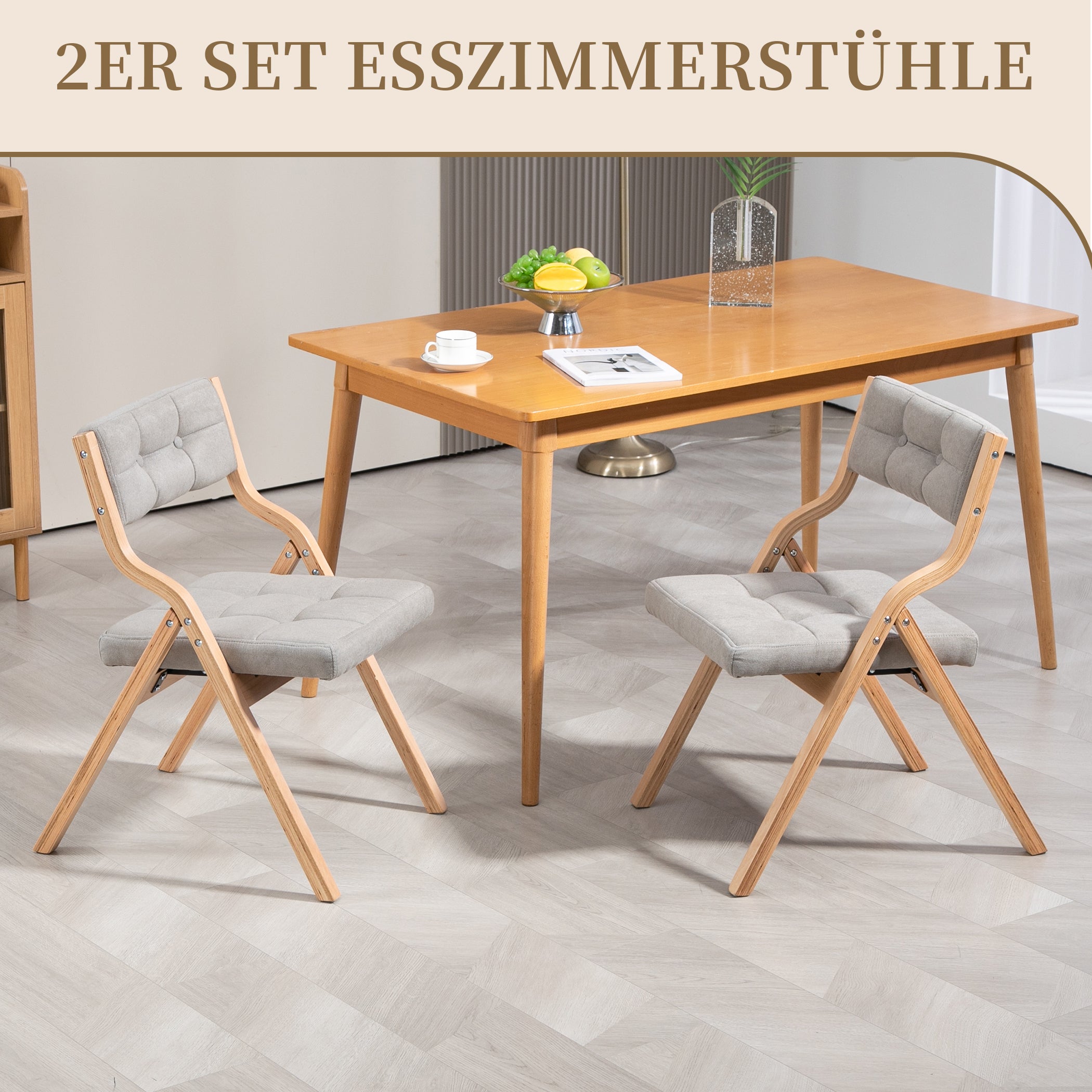 2er Set Klappstuhl mit Gepolsterte Rückenlehne
