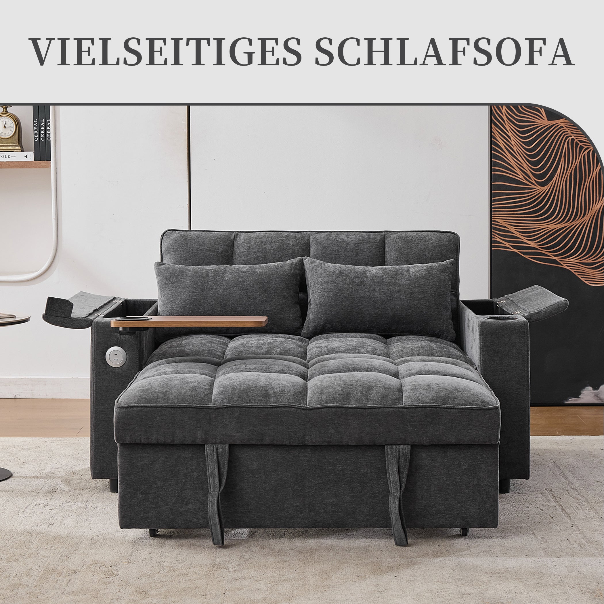 2-Sitzer Schlafsofa mit Ausziehbarer Liegefläche