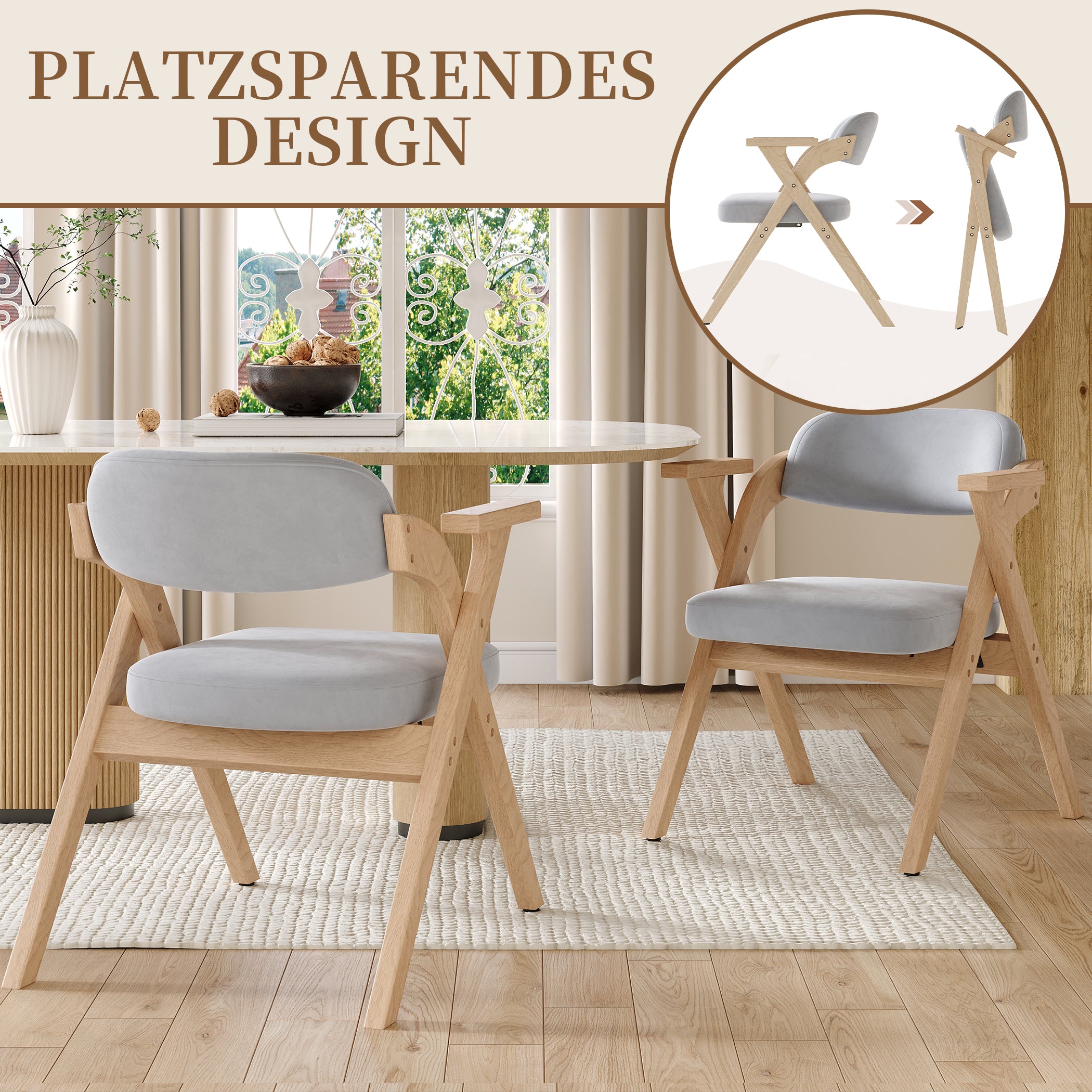 2er Set Klappstühle mit Armlehnen