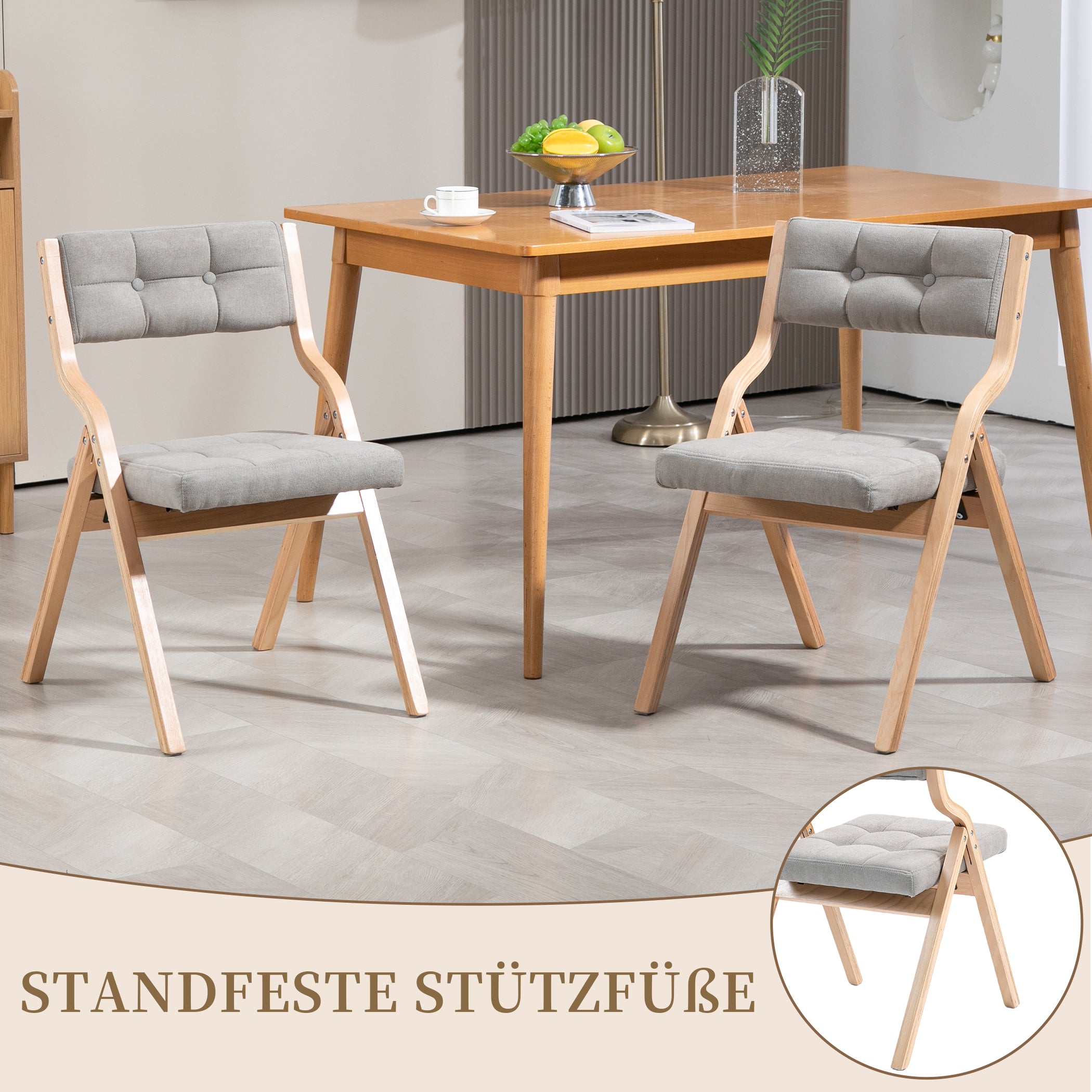 2er Set Klappstuhl mit Gepolsterte Rückenlehne
