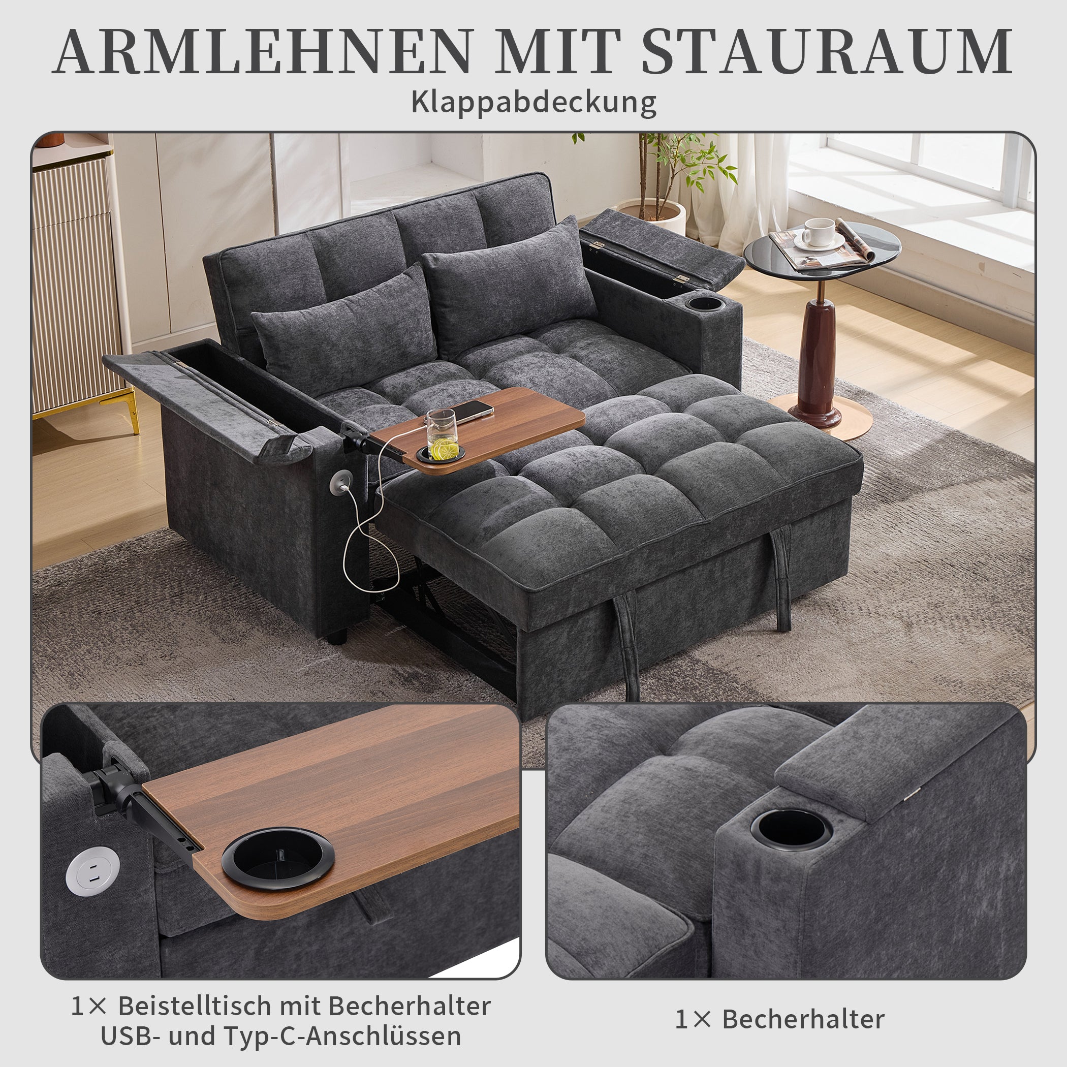 2-Sitzer Schlafsofa mit Ausziehbarer Liegefläche