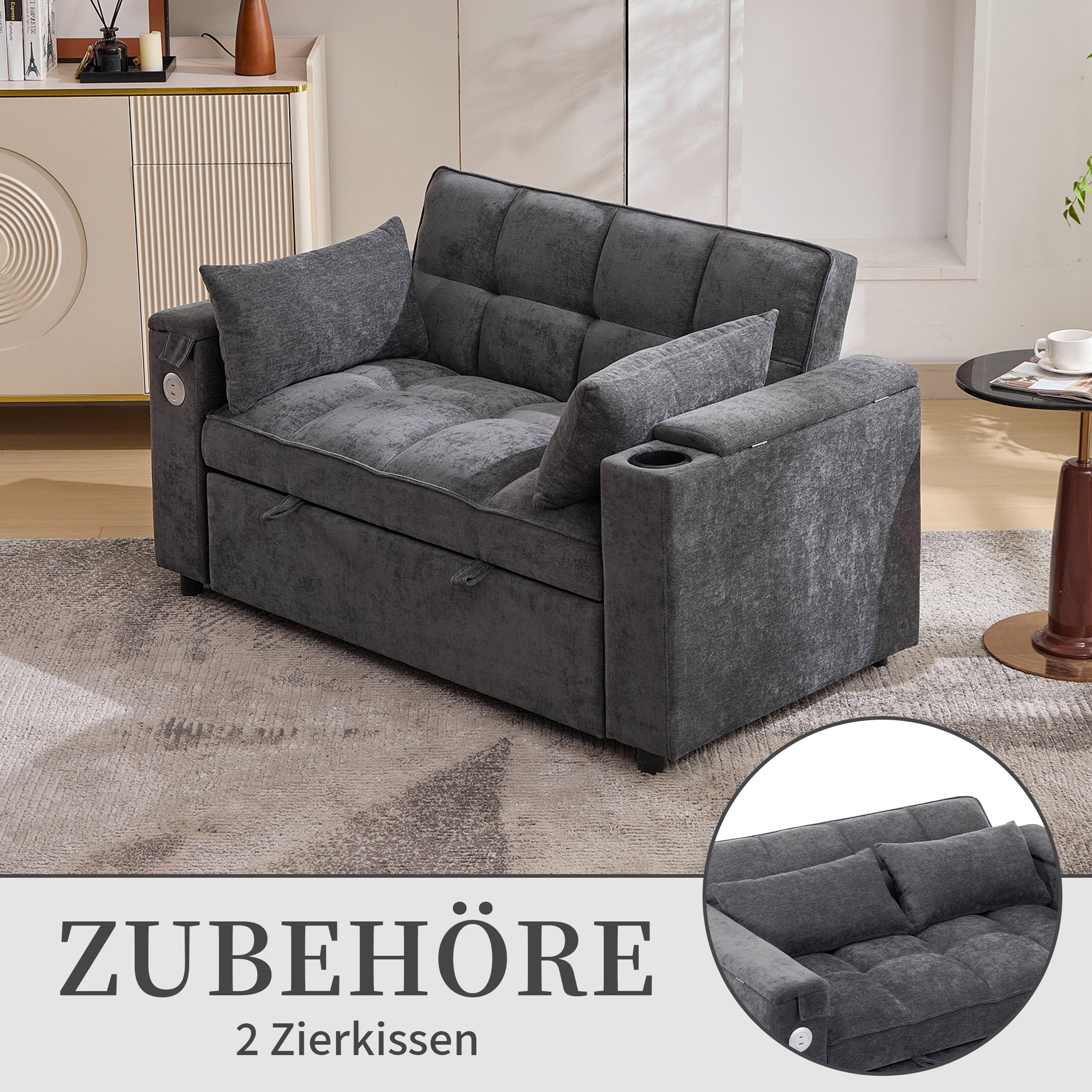 2-Sitzer Schlafsofa mit Ausziehbarer Liegefläche