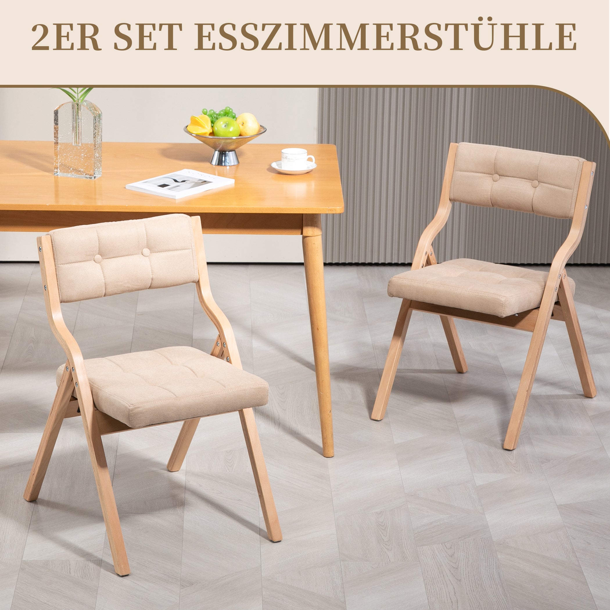2er Set Klappstuhl mit Gepolsterte Rückenlehne