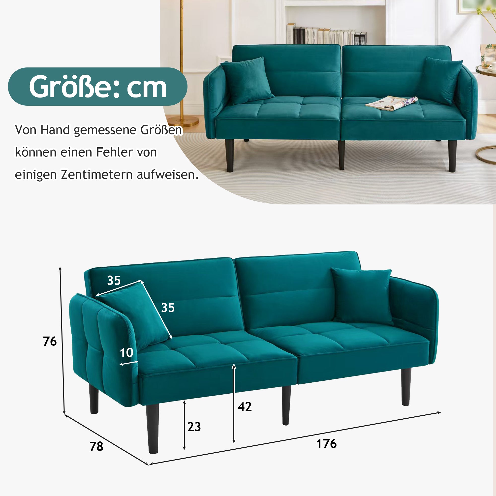 2-in-1 Verstellbares Schlafsofa mit 3 Liegepositionen