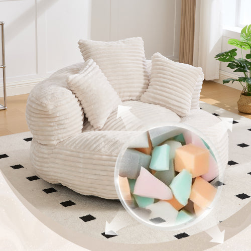 Sitzsack mit Unterstützend Rückenlehne und 3 Kissen